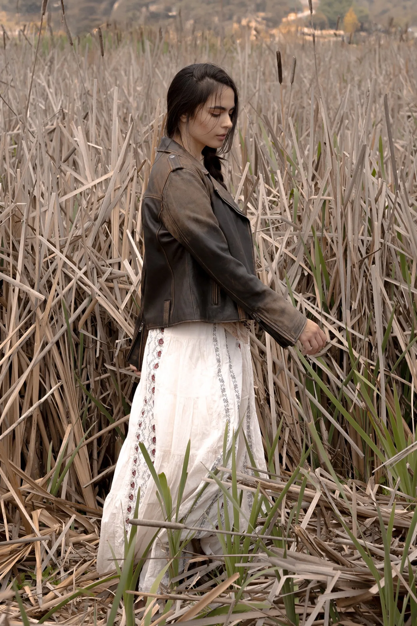 Best Sale Frye Authentic Soft Lamb Crackle Leather Biker Jacket Brown