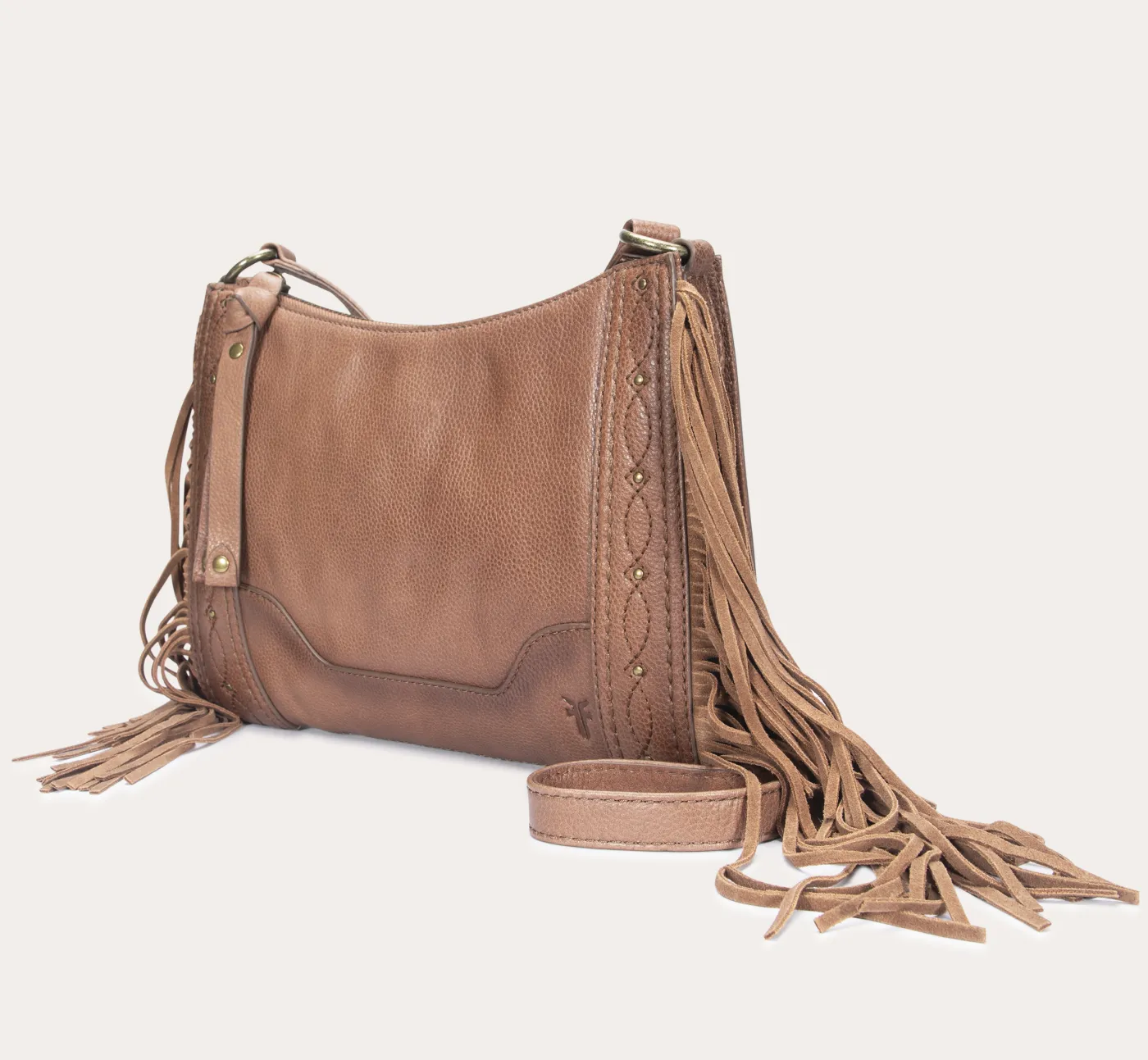 Shop Frye Ava Fringe Crossbody Cognac