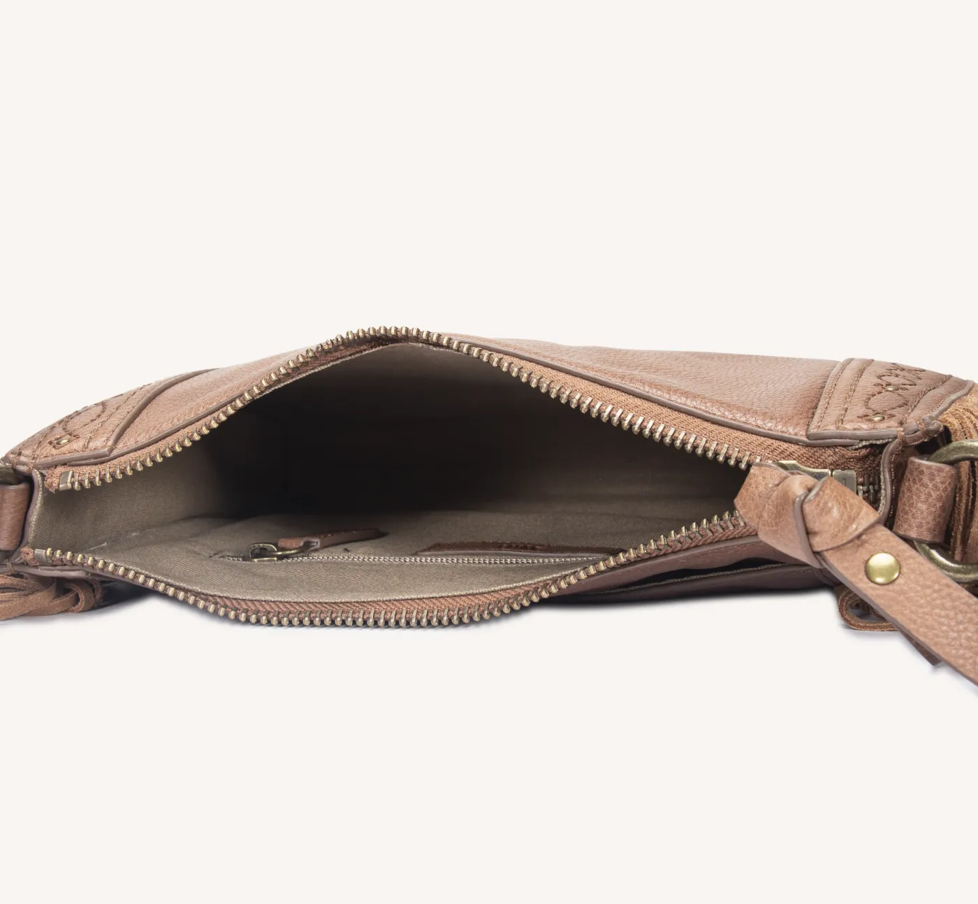 Shop Frye Ava Fringe Crossbody Cognac