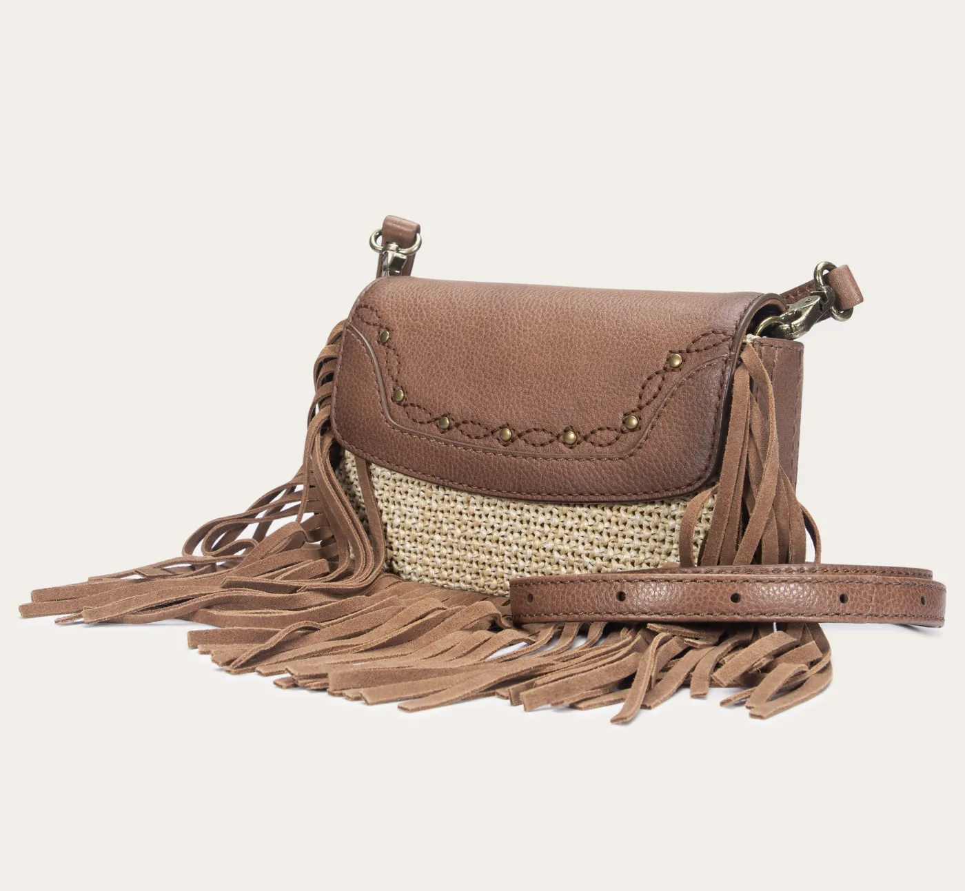 Cheap Frye Ava Raffia Convertible Belt Bag Cognac