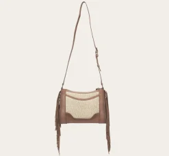 Best Frye Ava Raffia Crossbody Cognac