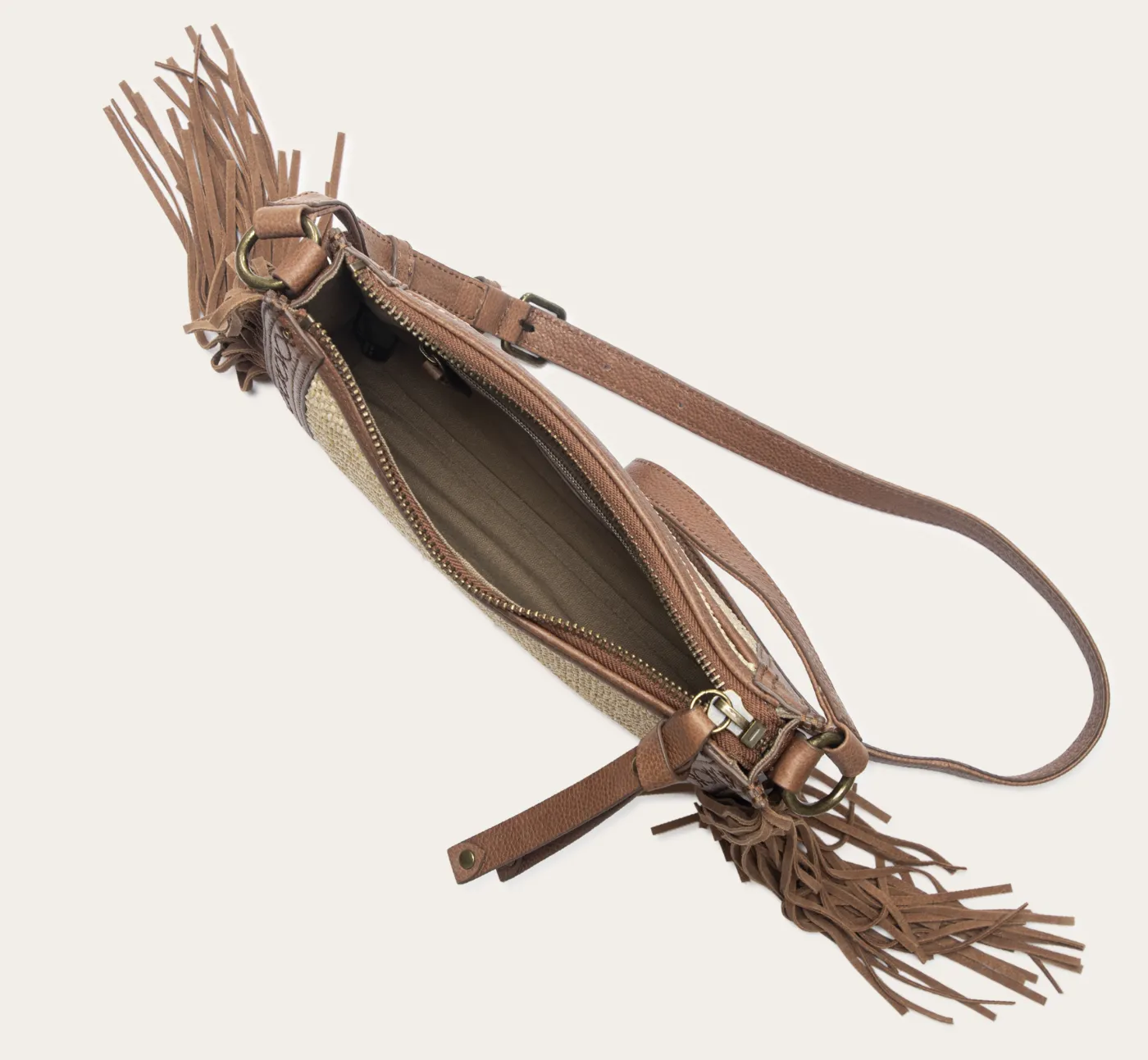 Best Frye Ava Raffia Crossbody Cognac