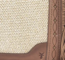 Best Frye Ava Raffia Crossbody Cognac