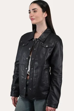 Best Frye Leather Shirt Black
