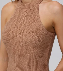 Shop Frye Cable Halter Sweater Brown