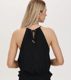 Clearance Frye Crochet Halter Neck Top Black Beauty