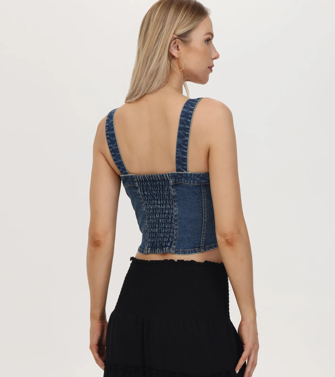 Sale Frye Denim Bustier Mustang Wash
