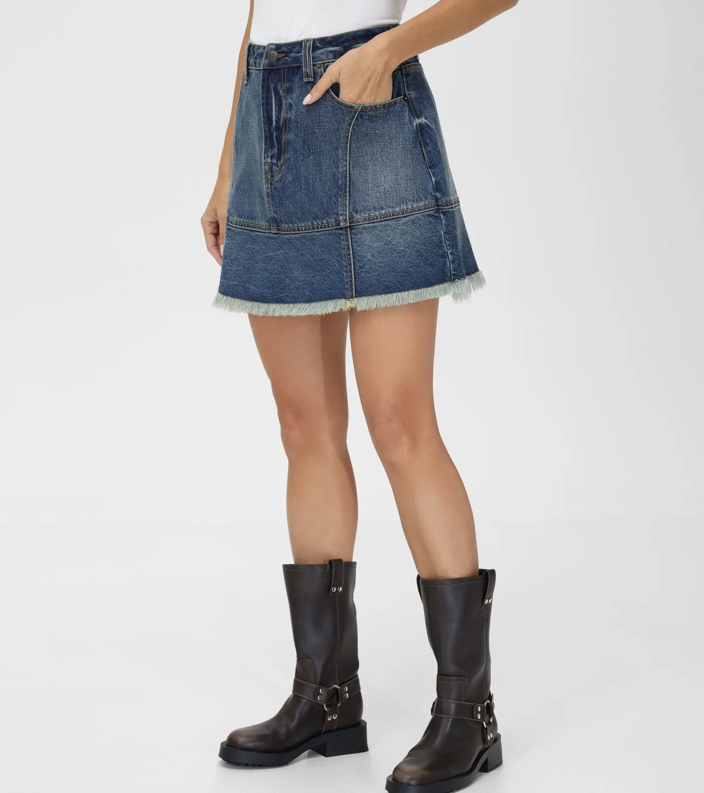 Cheap Frye Denim Mini Skirt Mustang Wash