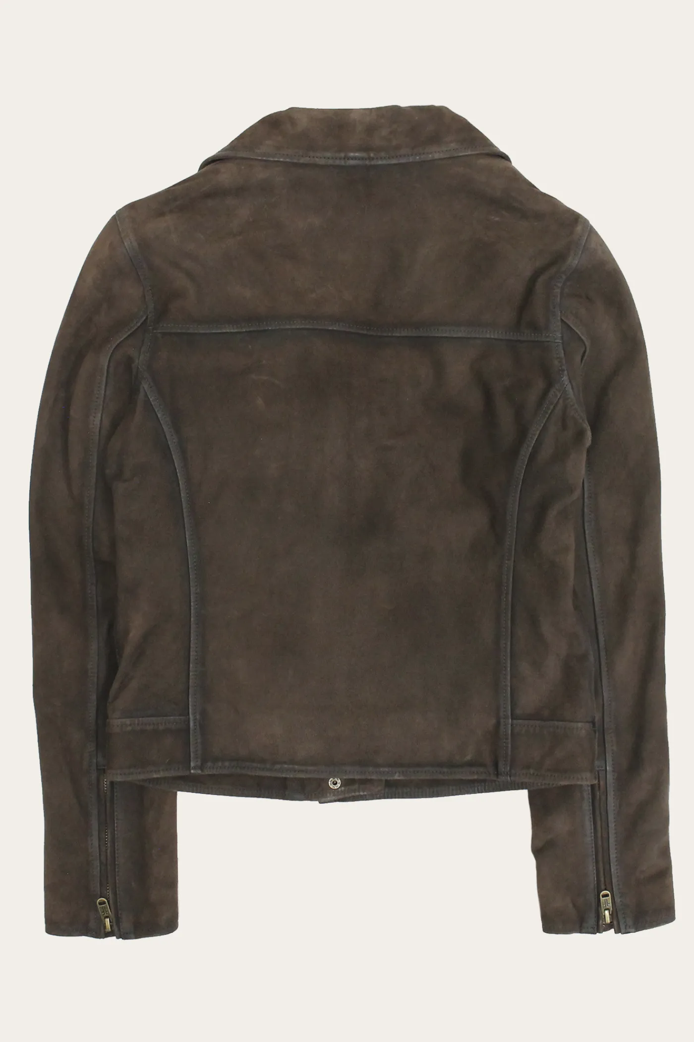 Store Frye Elegant Biker Leather Jacket Dark Brown