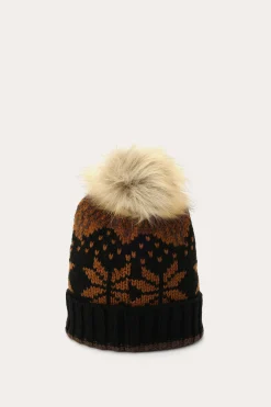 Sale Frye Fair Isle Beanie With Cuff & Faux Fur Pom