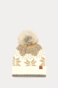 Sale Frye Fair Isle Beanie With Cuff & Faux Fur Pom