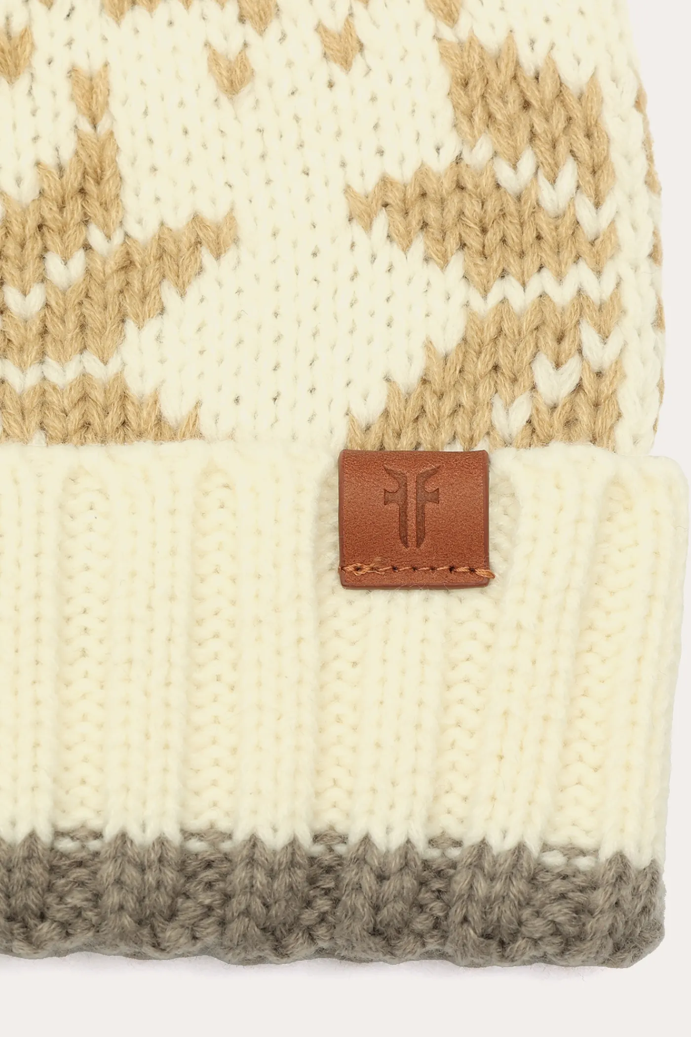 Sale Frye Fair Isle Beanie With Cuff & Faux Fur Pom