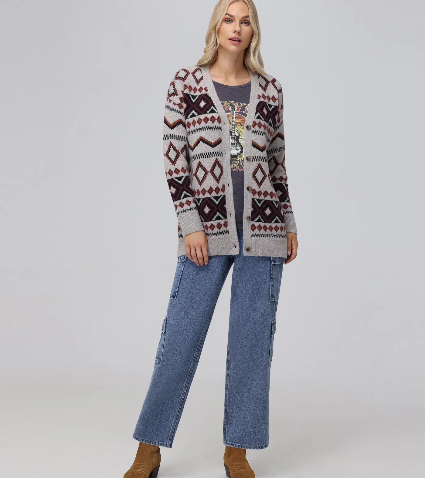 Sale Frye Fairisle Boyfriend Cardigan