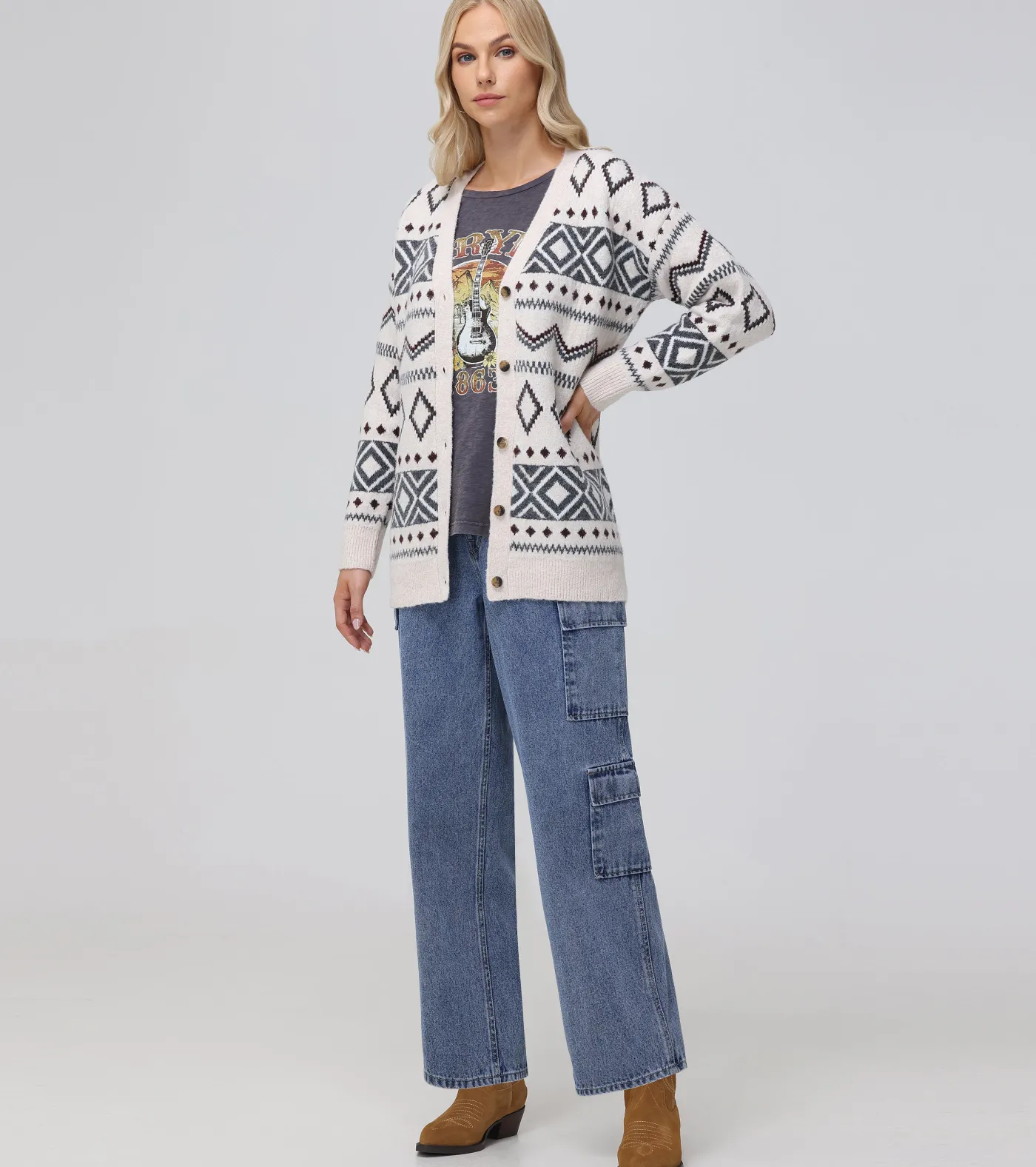 Sale Frye Fairisle Boyfriend Cardigan