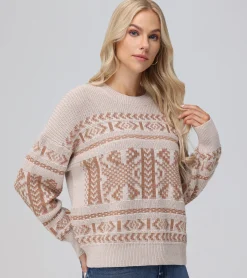 Store Frye Fairisle Crewneck Pullover Oatmeal Heather