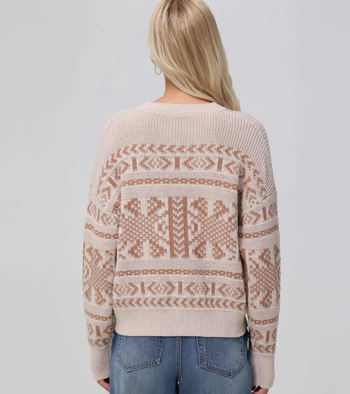 Store Frye Fairisle Crewneck Pullover Oatmeal Heather