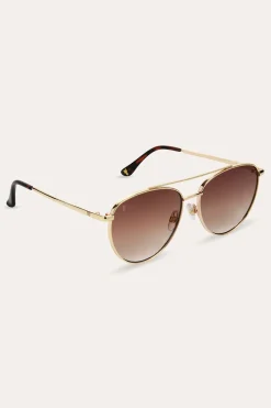 Clearance Frye Frenchie Sunglasses Gold