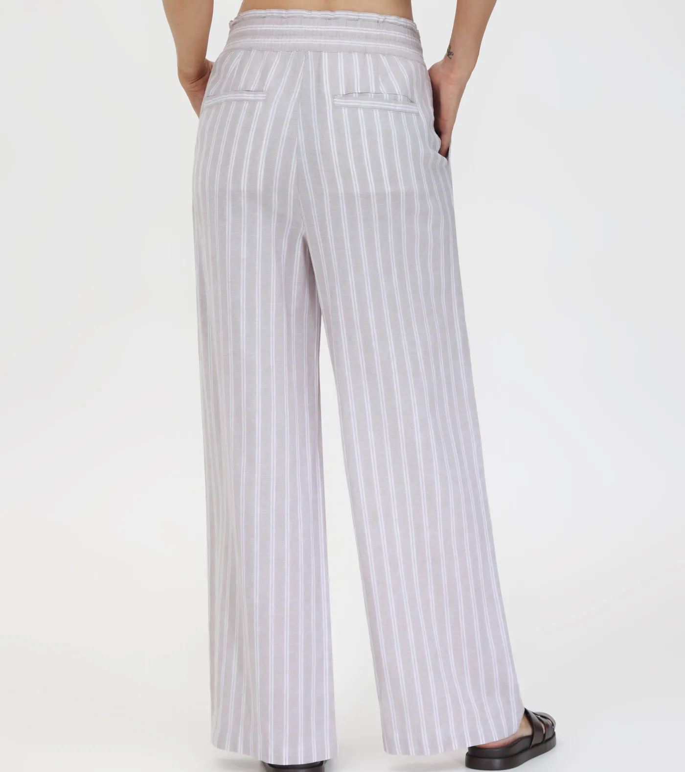 Cheap Frye Linen Striped Wide Leg Pant Natural Sand Stripe
