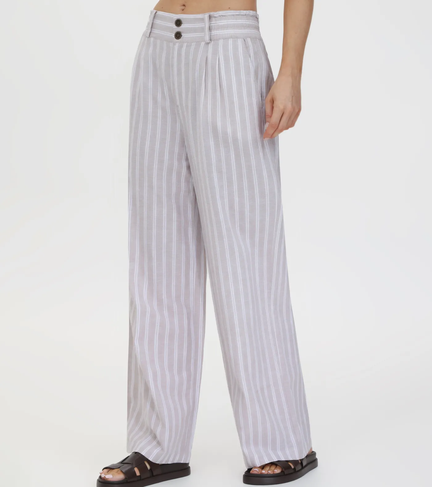 Cheap Frye Linen Striped Wide Leg Pant Natural Sand Stripe
