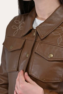 Shop Frye Trucker Jacket Medium Brown