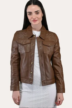 Shop Frye Trucker Jacket Medium Brown