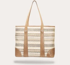 Fashion Frye Melissa Straw Shopper Beige