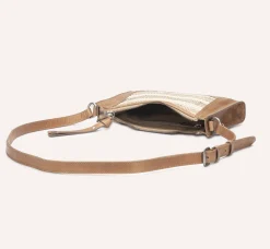 Cheap Frye Melissa Straw Zip Crossbody Beige