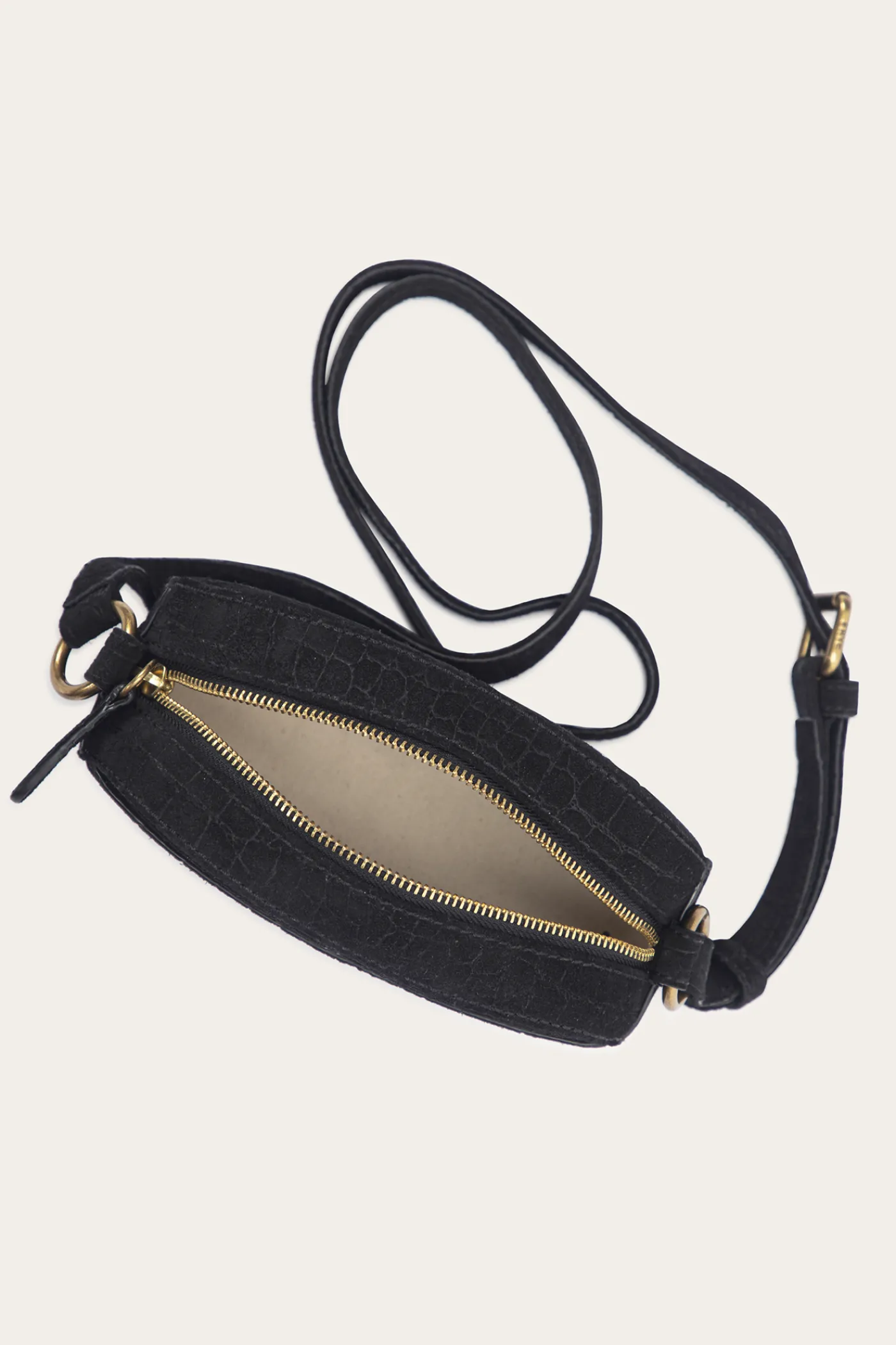 Shop Frye Melissa Sueded Croco Camera Black