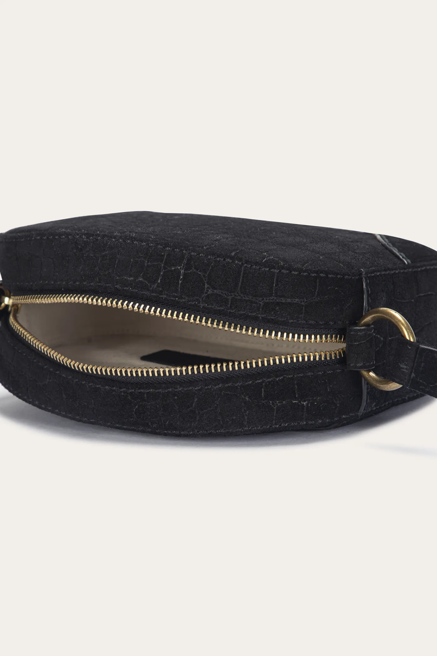 Shop Frye Melissa Sueded Croco Camera Black