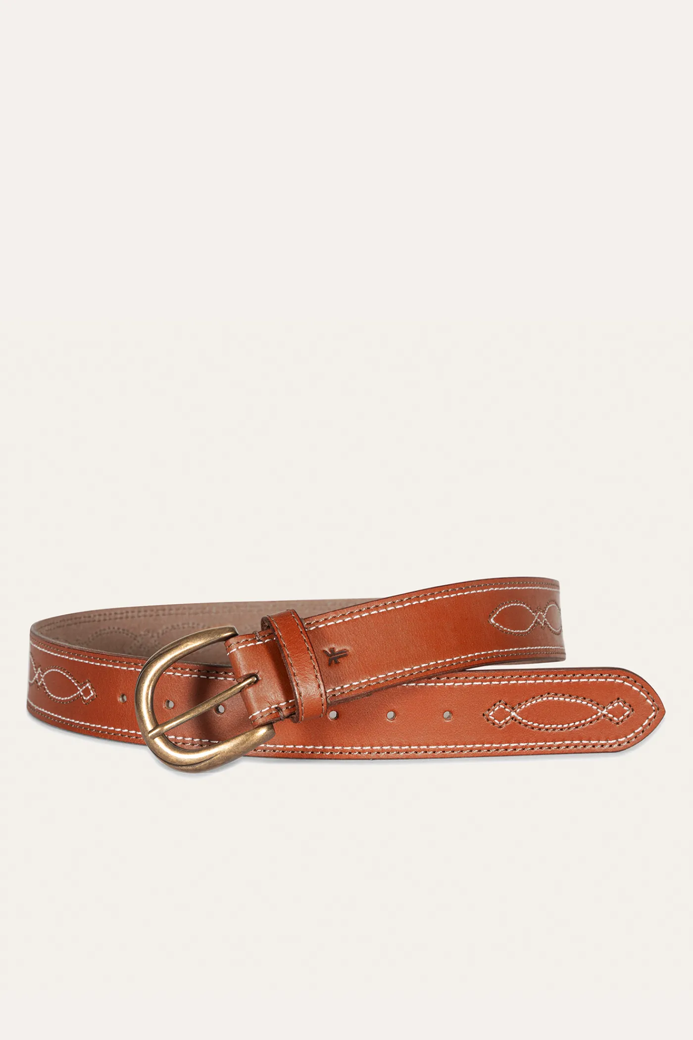 Store Frye 40MM Belt 2-Tone Stitch Tan