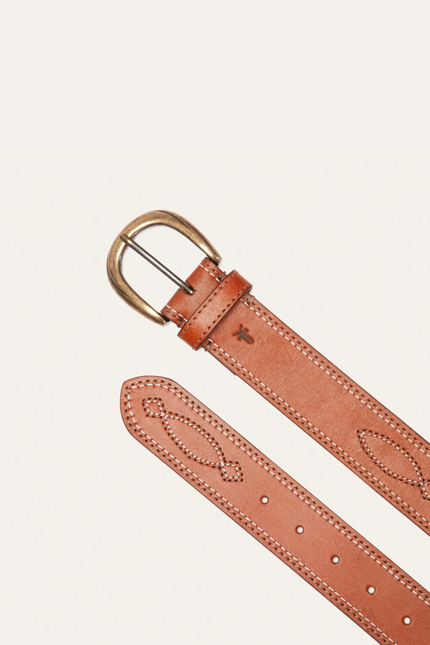 Store Frye 40MM Belt 2-Tone Stitch Tan