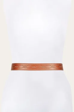 Store Frye 40MM Belt 2-Tone Stitch Tan