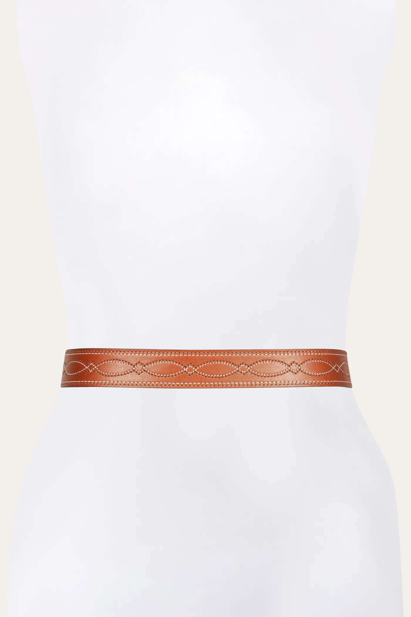 Store Frye 40MM Belt 2-Tone Stitch Tan