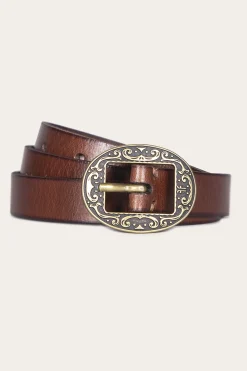 Clearance Frye 21mm Logo Western Center Bar Belt