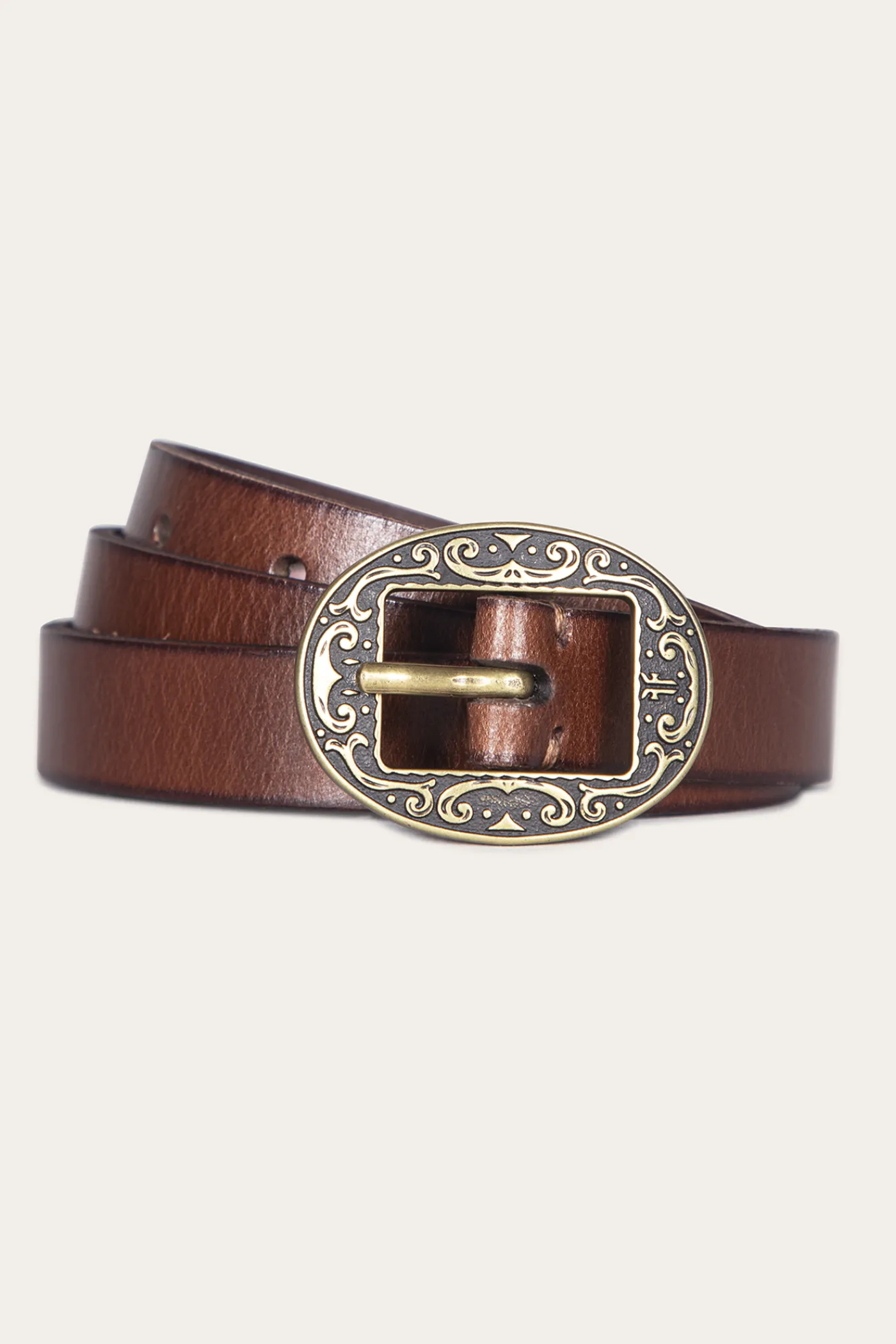 Clearance Frye 21mm Logo Western Center Bar Belt