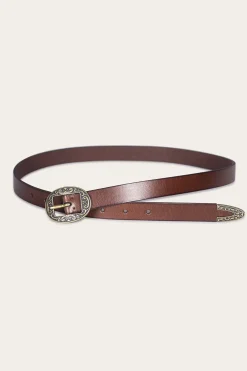 Clearance Frye 21mm Logo Western Center Bar Belt