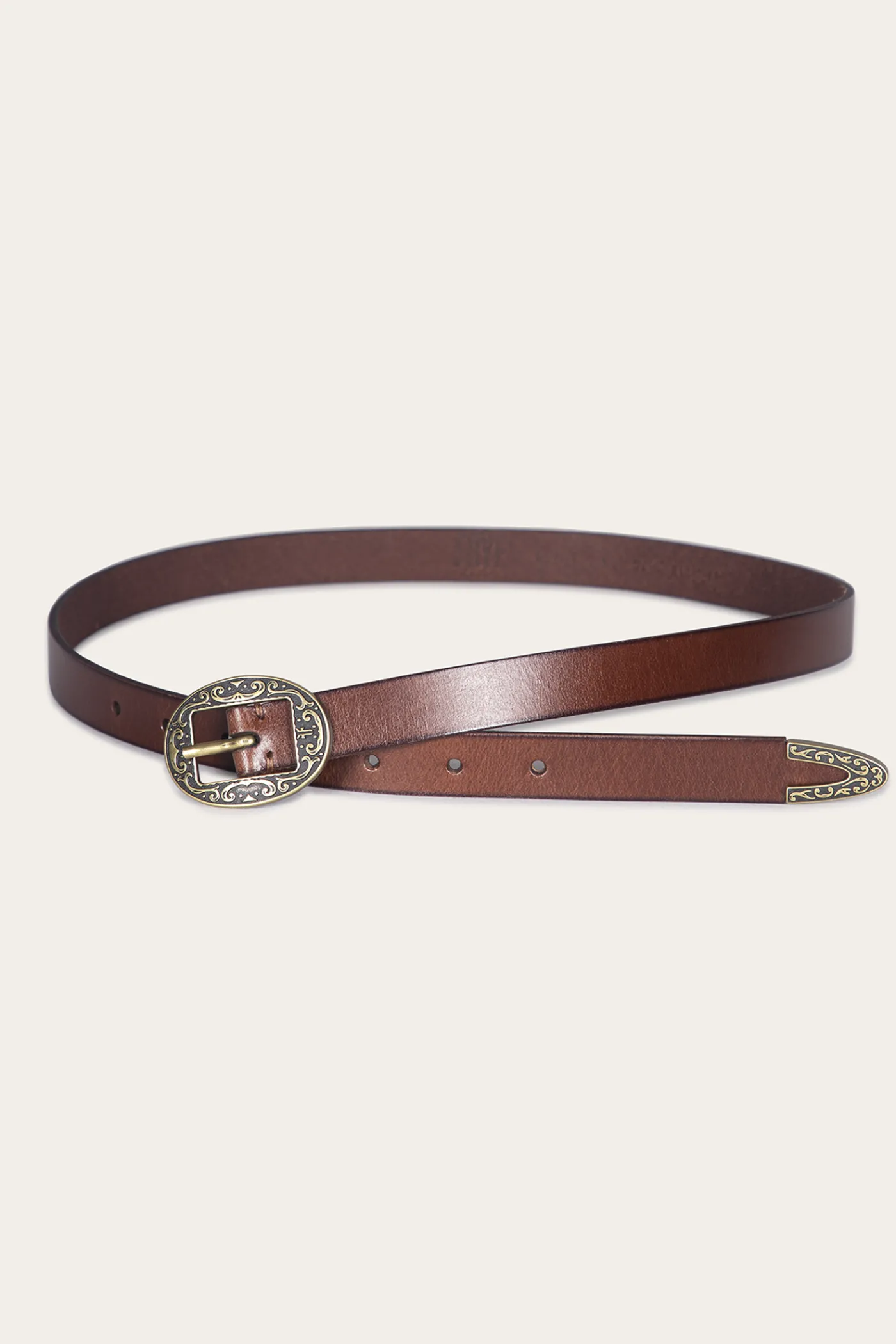 Clearance Frye 21mm Logo Western Center Bar Belt