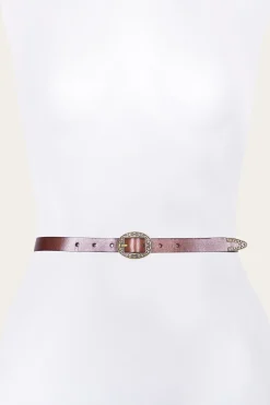 Clearance Frye 21mm Logo Western Center Bar Belt