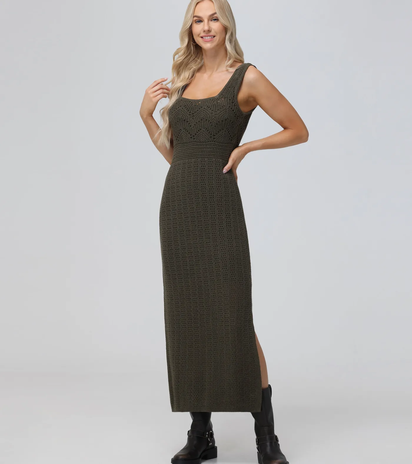 Fashion Frye Open Stitch Maxi Sweater Dress