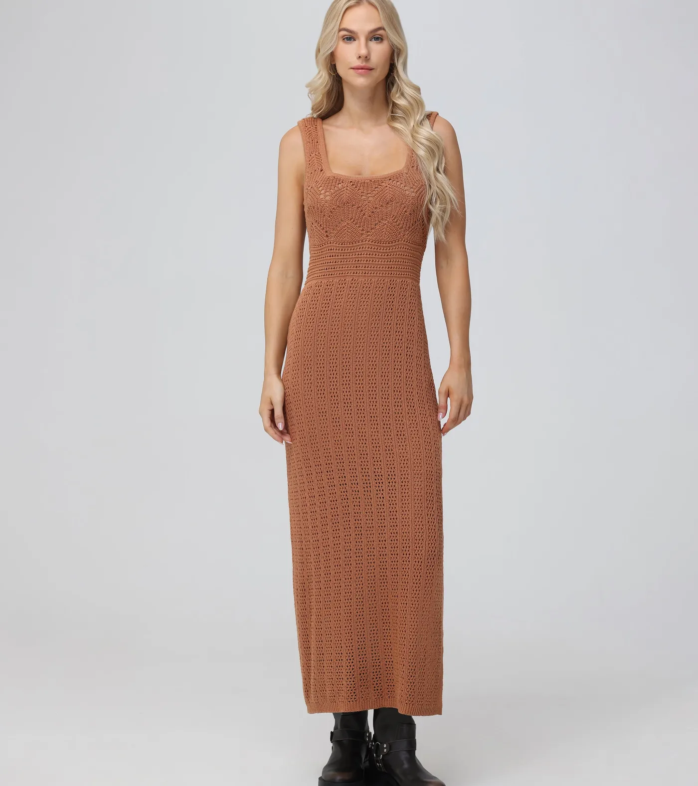 Fashion Frye Open Stitch Maxi Sweater Dress