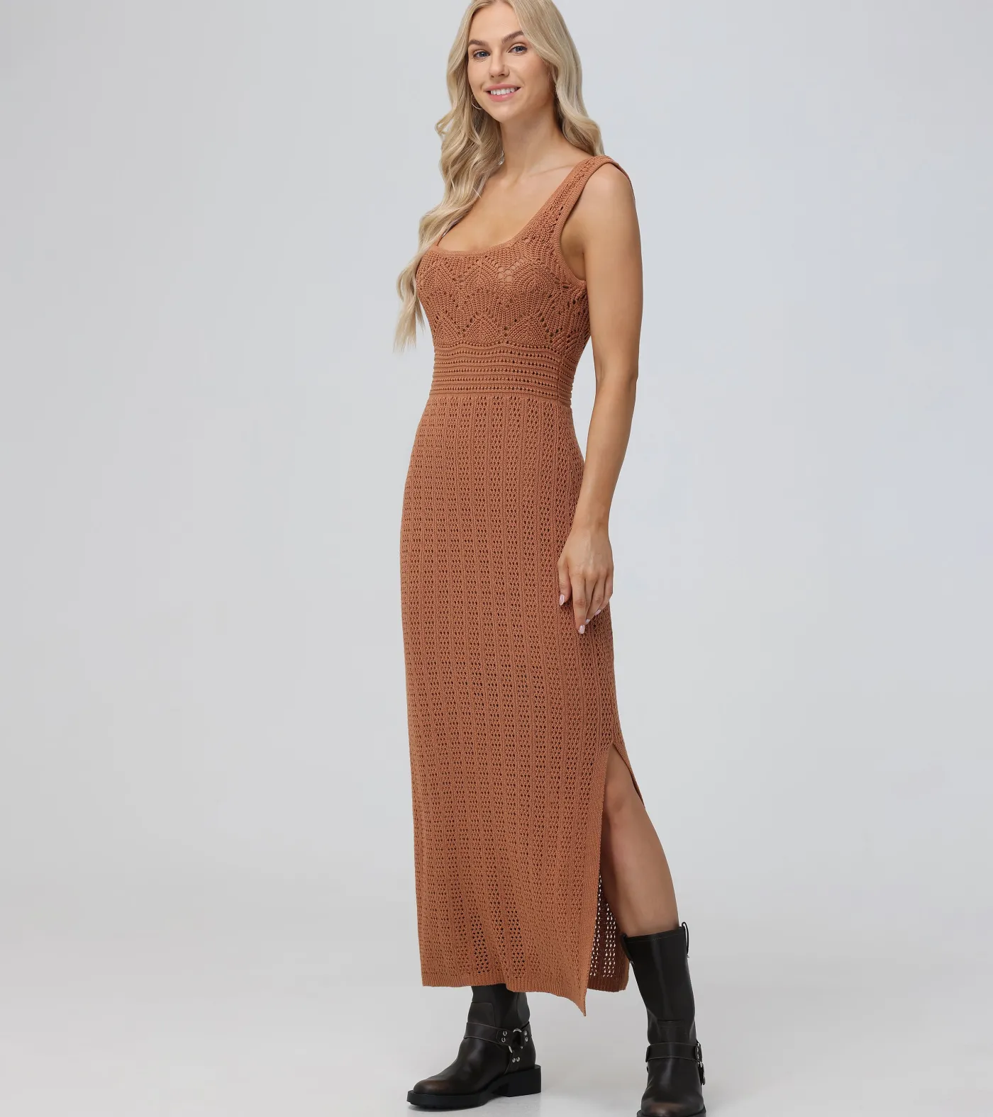 Fashion Frye Open Stitch Maxi Sweater Dress