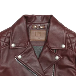 Sale Frye Oxblood Biker Jacket