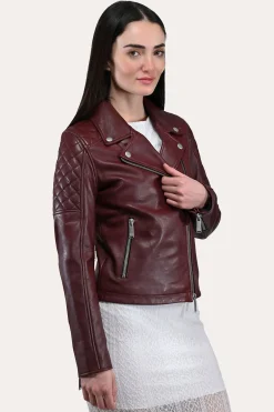 Sale Frye Oxblood Biker Jacket