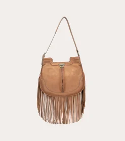 Fashion Frye Piper Fringe Hobo Cognac