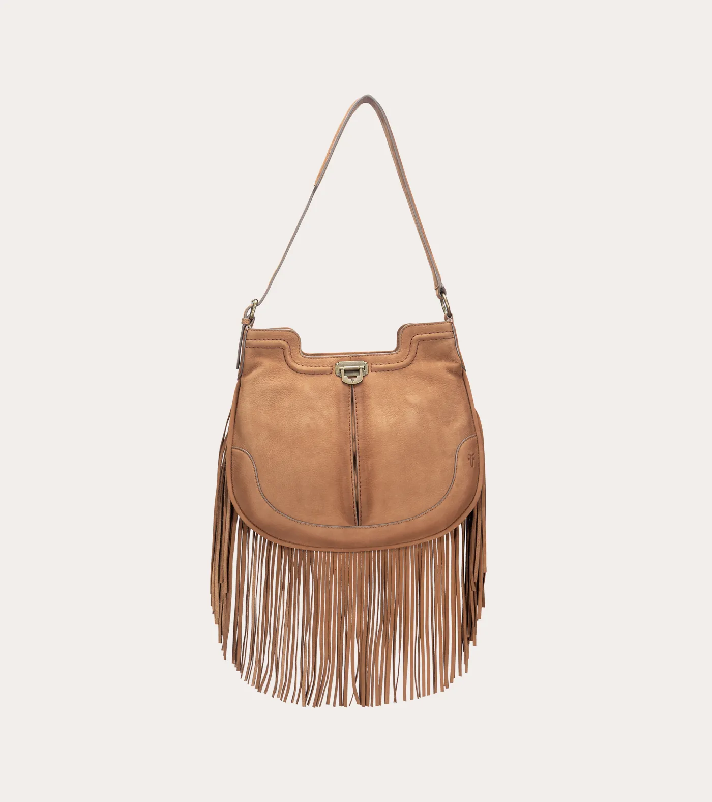 Fashion Frye Piper Fringe Hobo Cognac