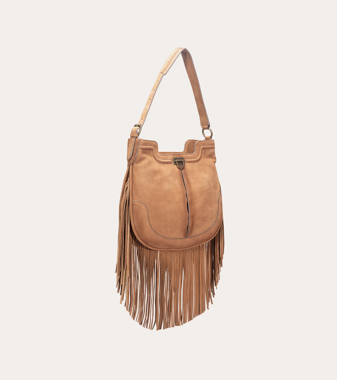 Fashion Frye Piper Fringe Hobo Cognac