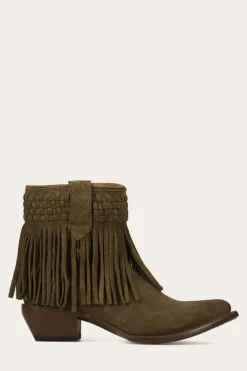 Clearance Frye Sacha Short Fringe Bootie