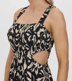 Best Frye Smocked Cut Out Maxi Dress Black Beauty Combo