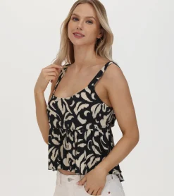 Shop Frye Tie Back Babydoll Top Black