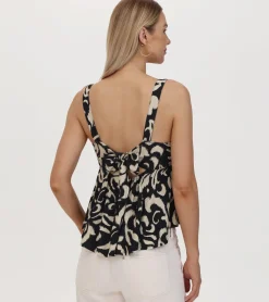 Shop Frye Tie Back Babydoll Top Black